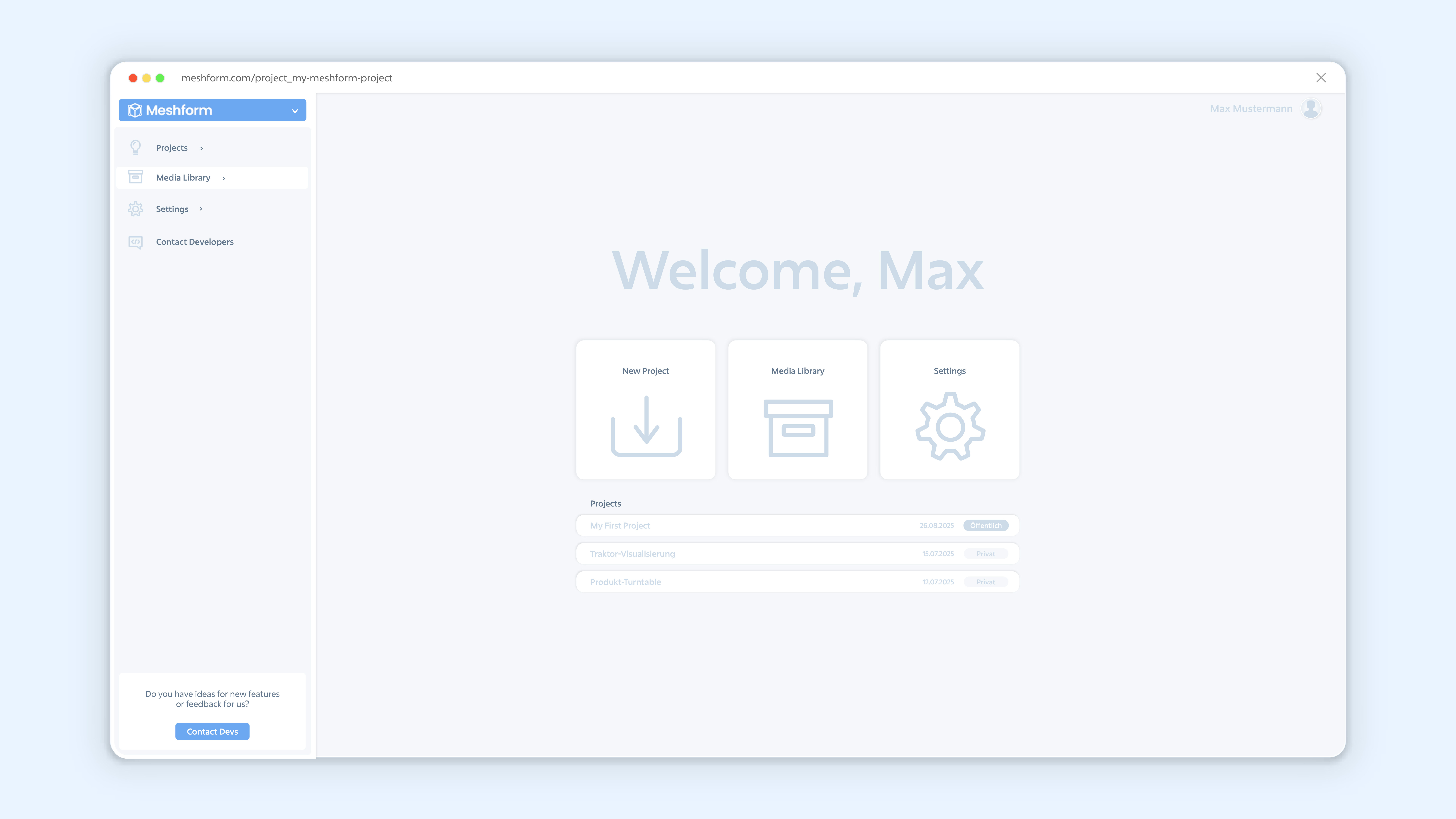 Meshform Dashboard